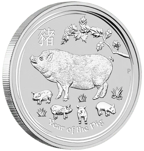 1 Unze Silber Lunar II Schwein 2019 - Image 2