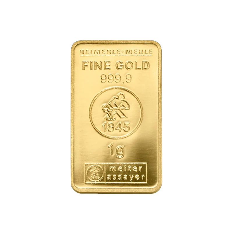 1g Gold Prägebarren lose Heimerle+Meule