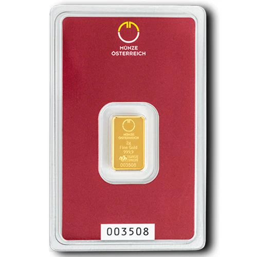 2g Gold Prägebarren Münze Österreich