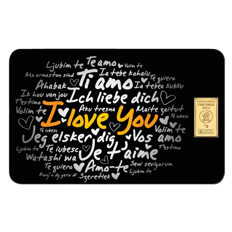 FineCard 1 Gramm Gold - „Ich liebe dich“