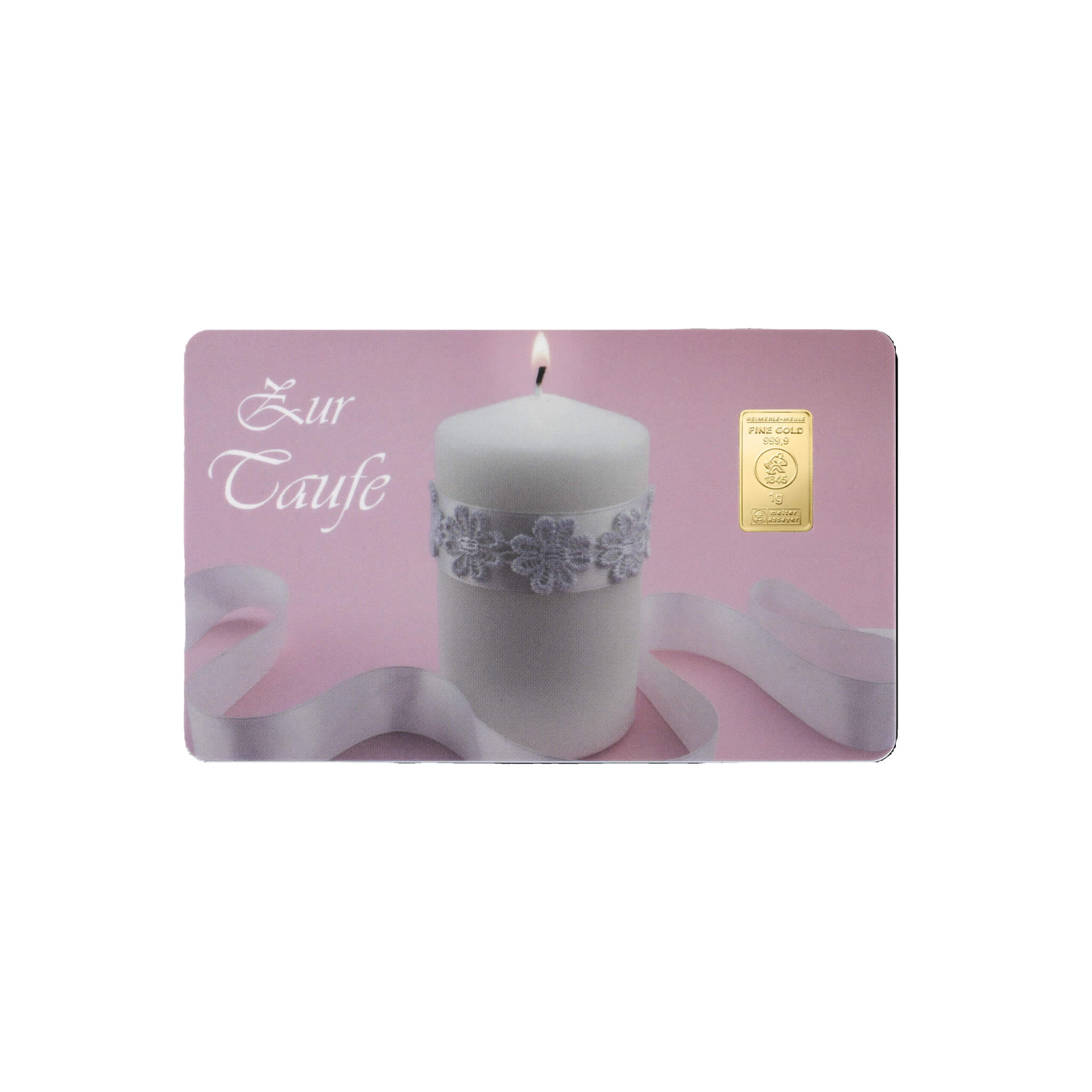 FineCard 1 Gramm Gold - „Zur Taufe“ - Pink