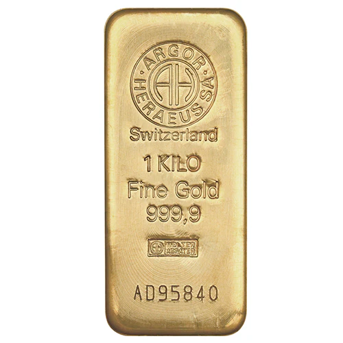 1 Kilo Gold Gussbarren Argor Heraeus
