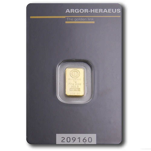 1g Gold Prägebarren Argor Heraeus
