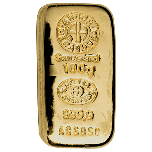 100g Gold Gussbarren Argor Heraeus