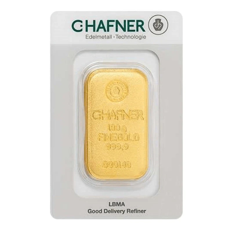 100g Gold Gussbarren C. Hafner