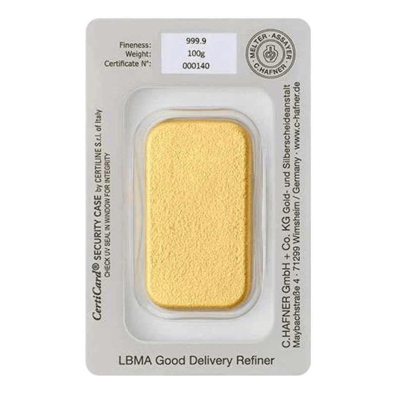 100g Gold Gussbarren C. Hafner - Image 2