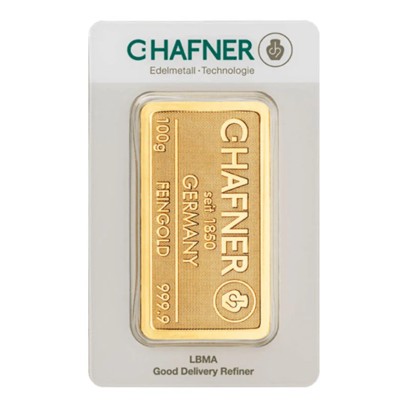 100g Gold Prägebarren C. Hafner