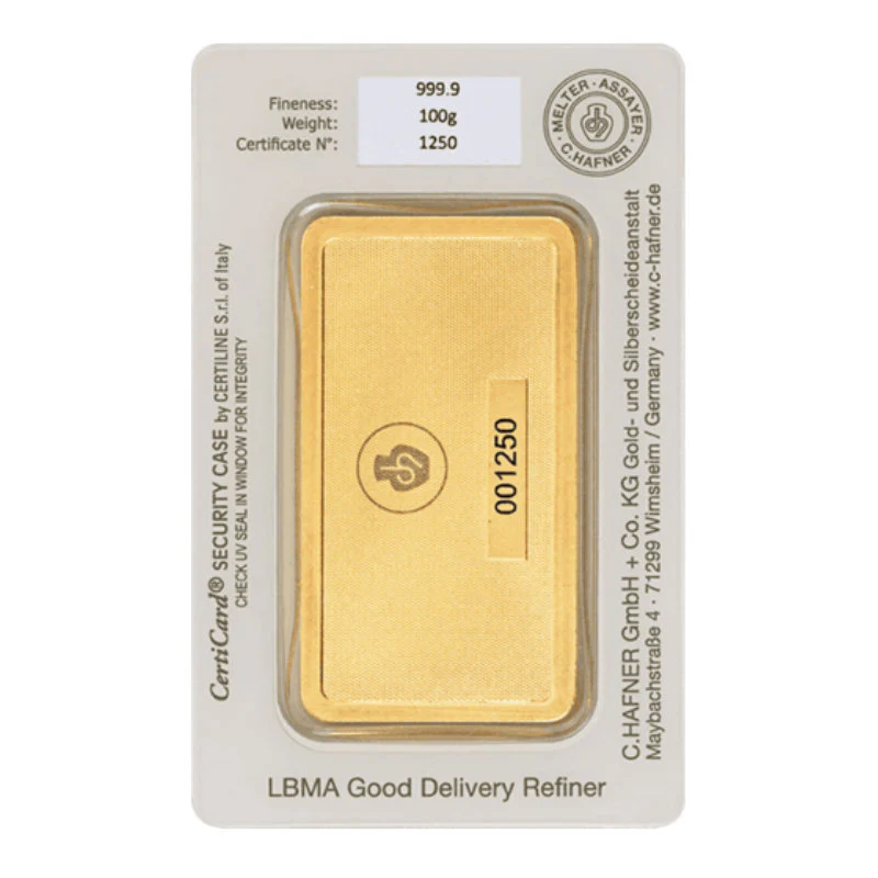 100g Gold Prägebarren C. Hafner - Image 2