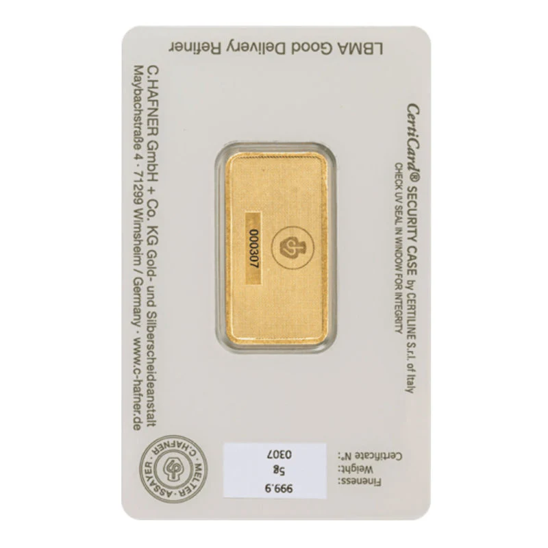 5g Gold Prägebarren C. Hafner - Image 2