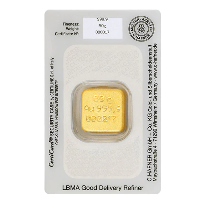 50g Gold Gussbarren C. Hafner - Image 2