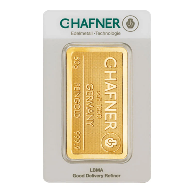 50g Gold Prägebarren C. Hafner