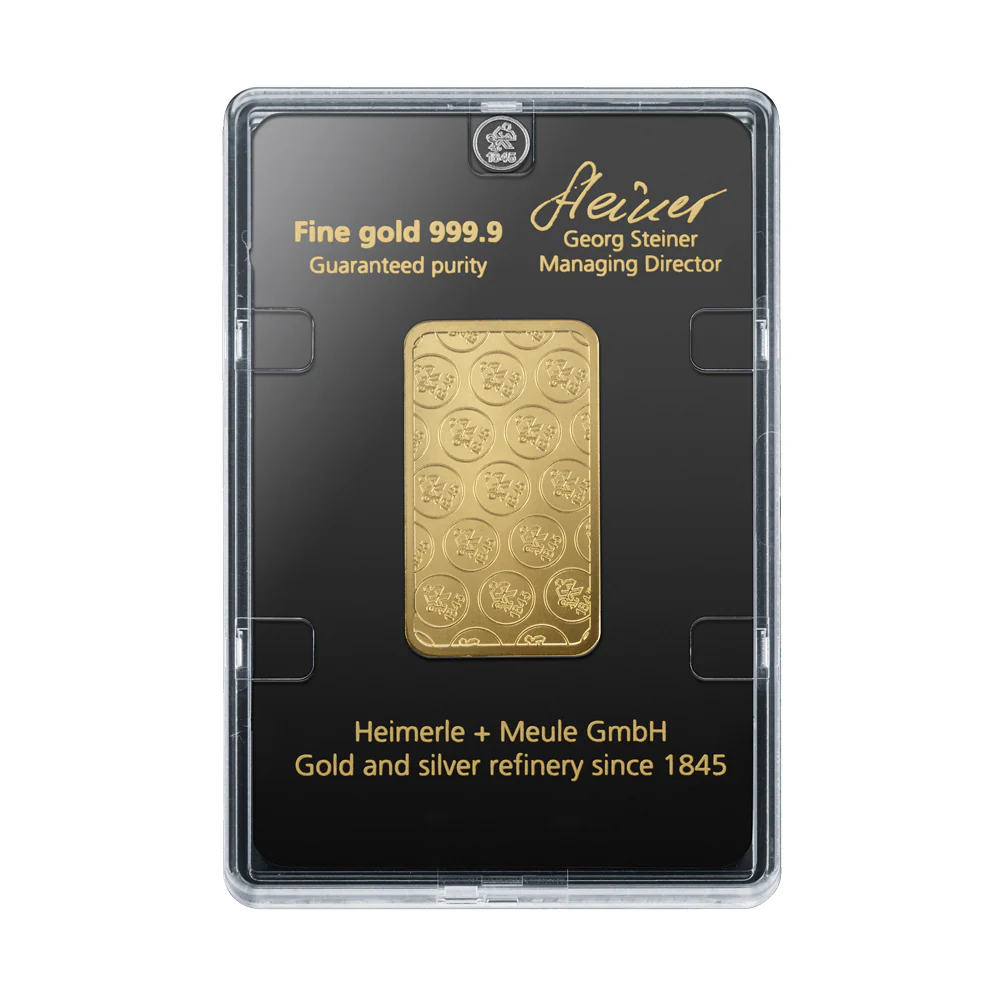 1 Unze Gold Prägebarren Heimerle+Meule - Image 2