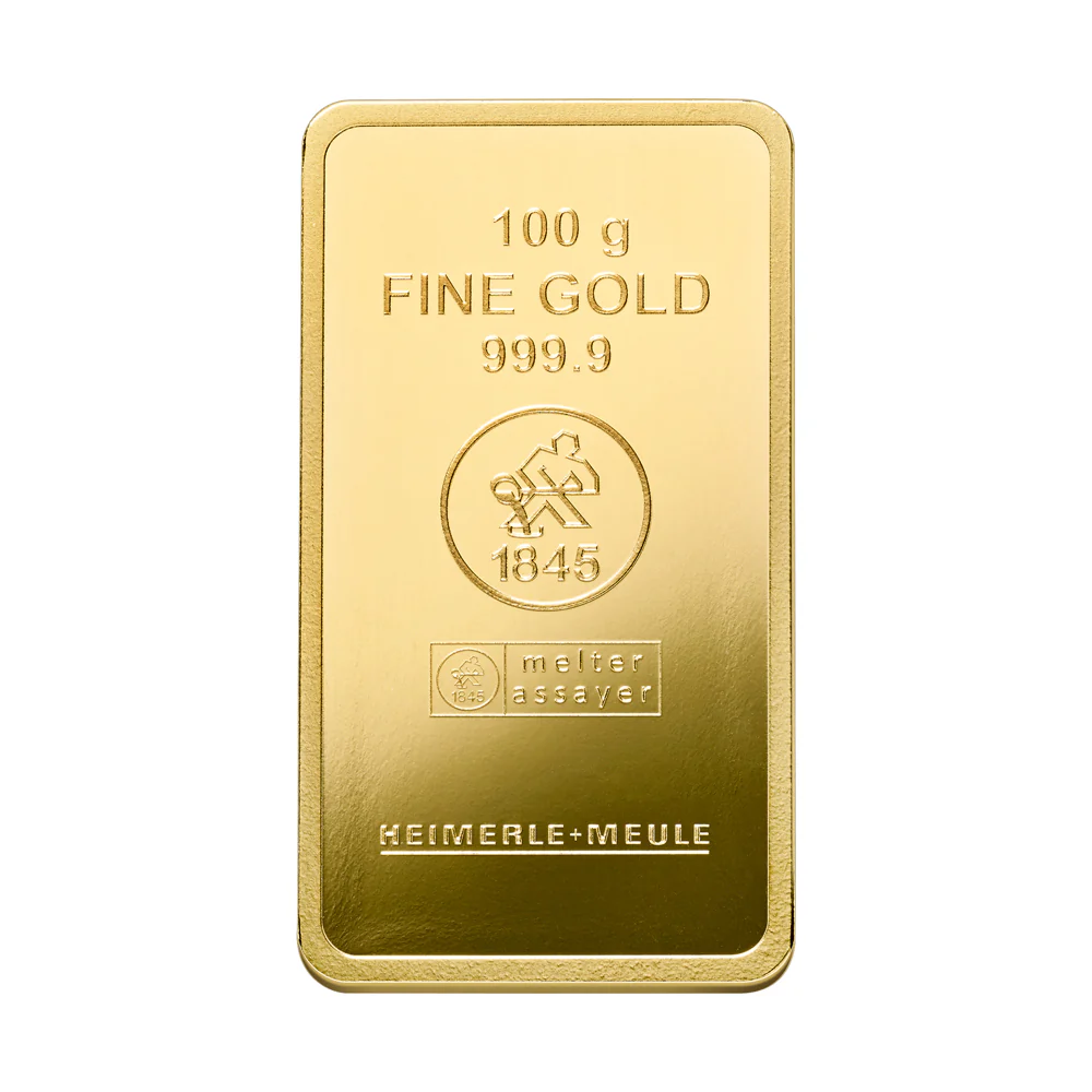 100g Gold Prägebarren Heimerle+Meule - Image 3