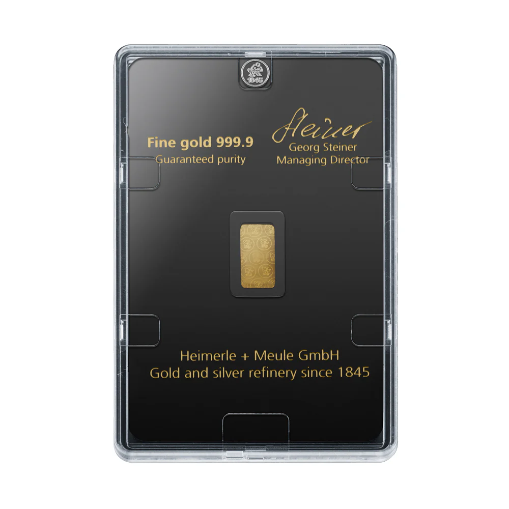 2,5g Gold Prägebarren Heimerle+Meule - Image 2