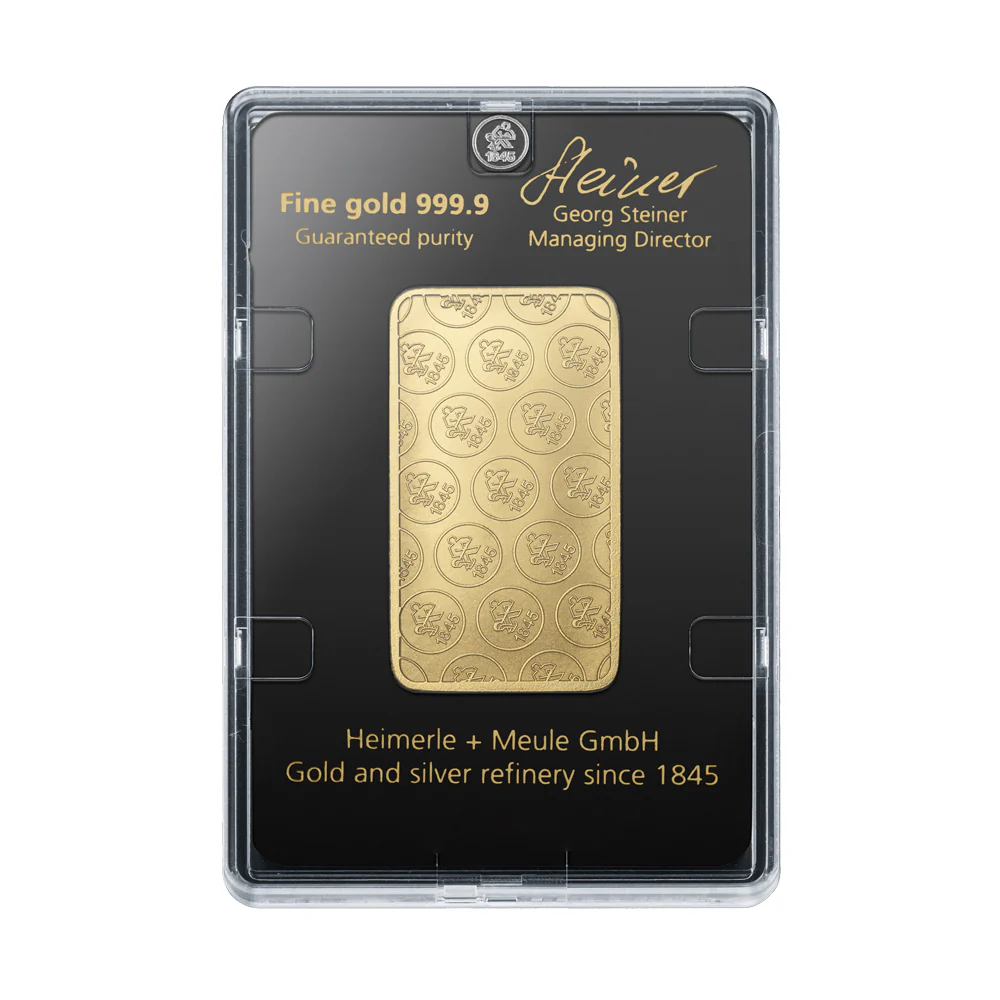 50g Gold Prägebarren Heimerle+Meule - Image 2
