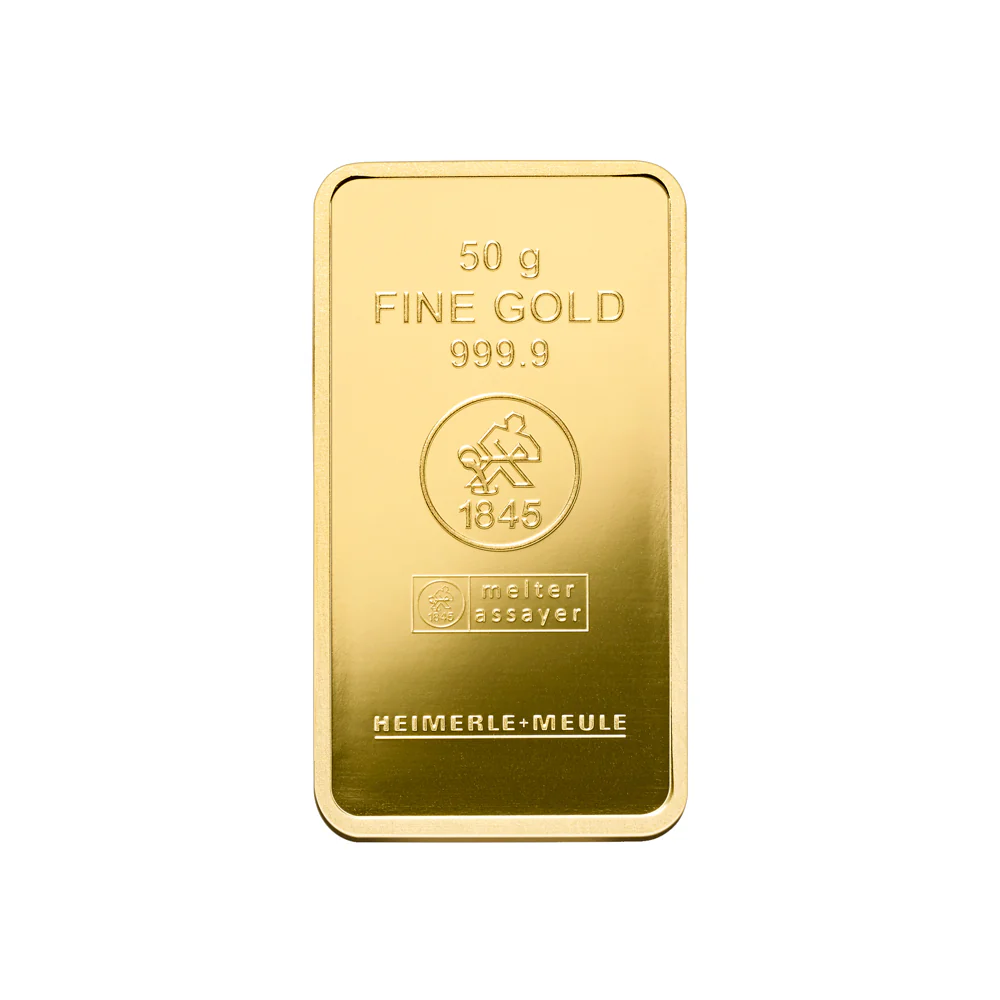 50g Gold Prägebarren Heimerle+Meule - Image 3