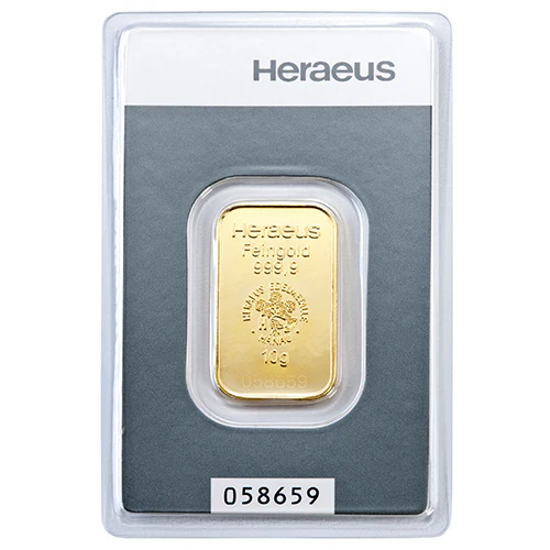 10g Gold Prägebarren Heraeus