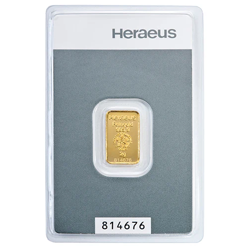 2g Gold Kinebarren Heraeus