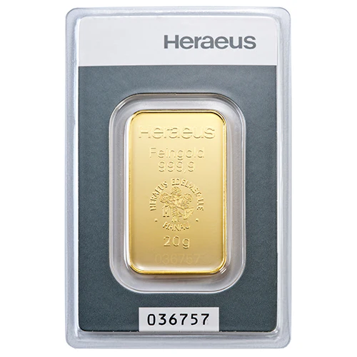 20g Gold Prägebarren Heraeus