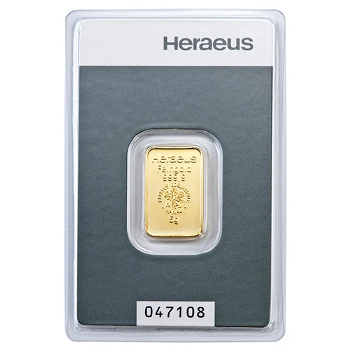5g Gold Prägebarren Heraeus