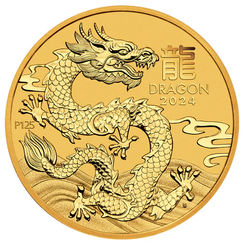 1/2 Unze Gold Lunar Serie III Drache 2024