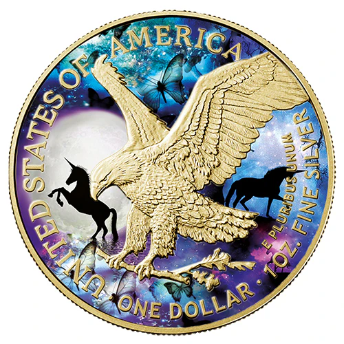 1 Unze Silber Eagle Das Einhorn 2021 - Image 2