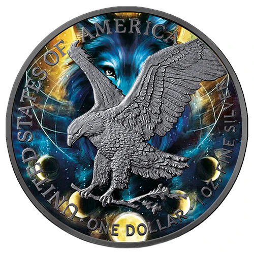 1 Unze Silber Eagle Der Wolf 2021 - Image 2