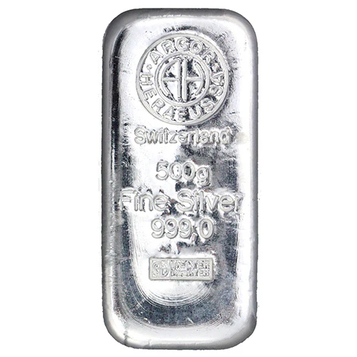 500g Silber Gussbarren Argor Heraeus