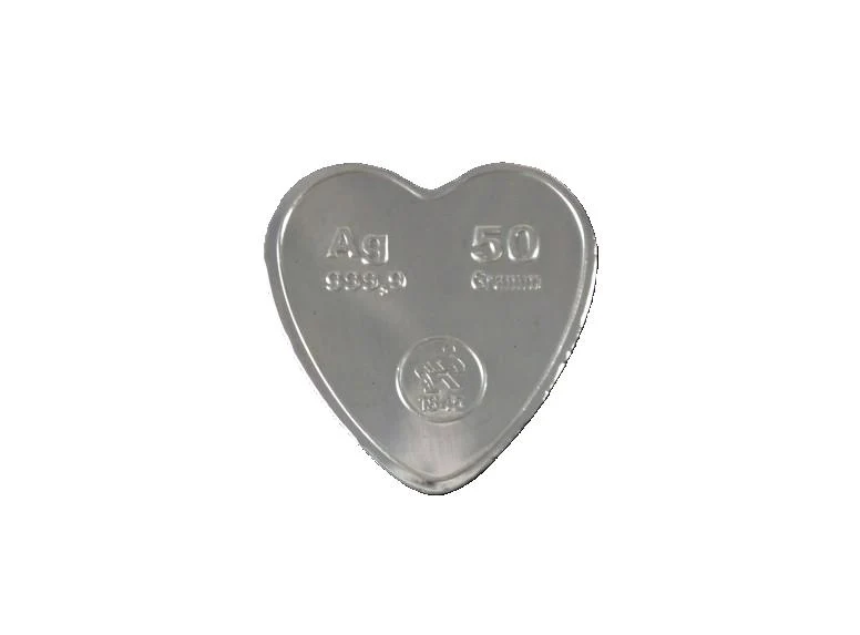 50g Silber Gussbarren Herzform Heimerle+Meule - Image 2
