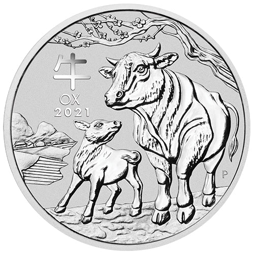 1 Kilo Silber Lunar III Ochse 2021 differenzbesteuert